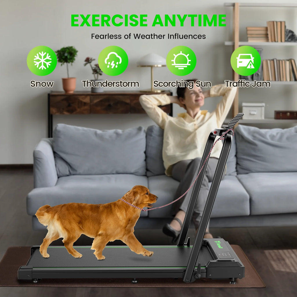 Treadmill 2 in 1 for Home/Office, 300 Lbs Walking Pad Treadmill with Handlebar,Under Desk Treadmill,Led Display & Remote Control