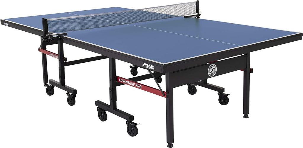 STIGA Advantage Series Indoor Ping Pong Table, Foldable Table Tennis Table - 13, 15, 18, and 25Mm Tabletops - Quickplay 10 Minute Assembly - Playback Mode - Recreational- to Tournament-Level