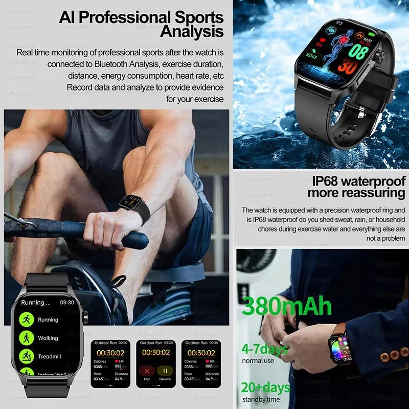 Health Monitoring Smartwatch for Seniors – Blood Pressure and Sugar Tracking