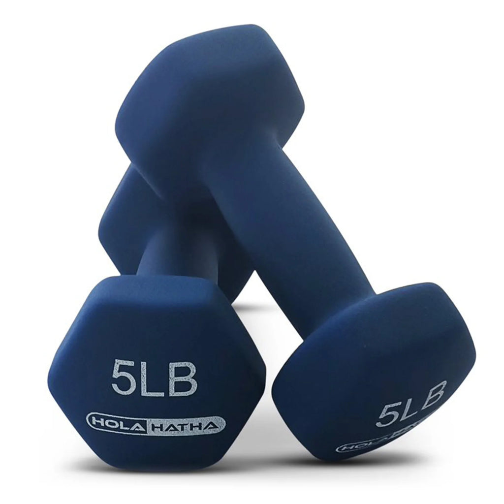 Neoprene Dumbbell Free Weight Set - with Rack - 6 Piece, 2-5 Lb, Red/Blue